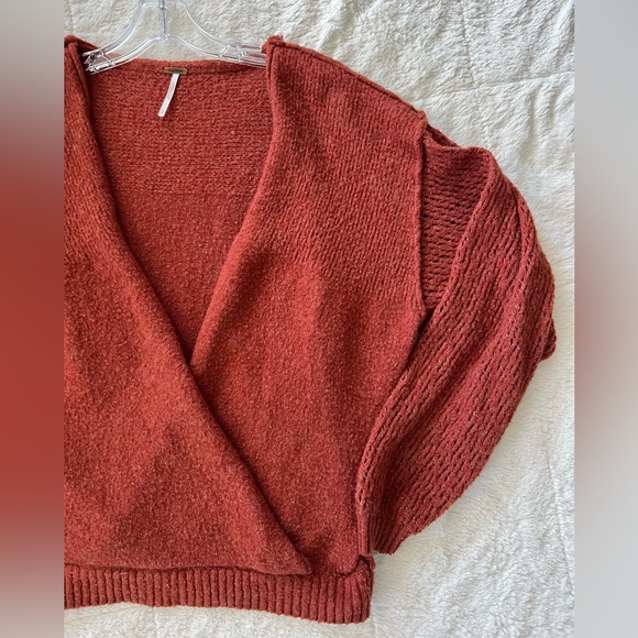 Free People Cross Red Knit Pullover Sweater - Picture 2 of 8